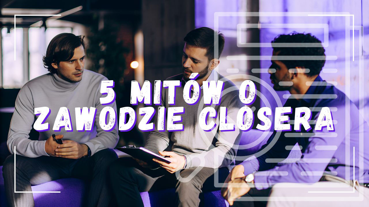 Realistyczna scena rozmowy sprzedażowej – closer prowadzi spokojną rozmowę z klientem w biurze