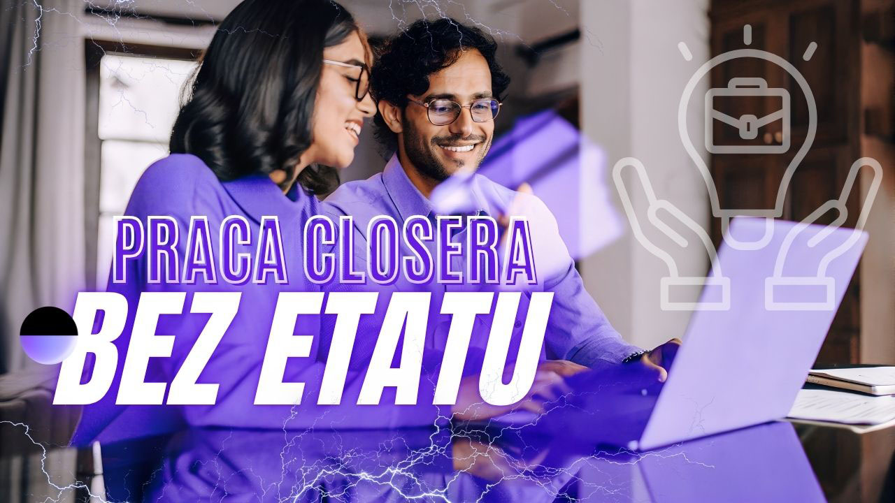 Osoba pracująca zdalnie jako closer prowadzi rozmowę sprzedażową przez laptop