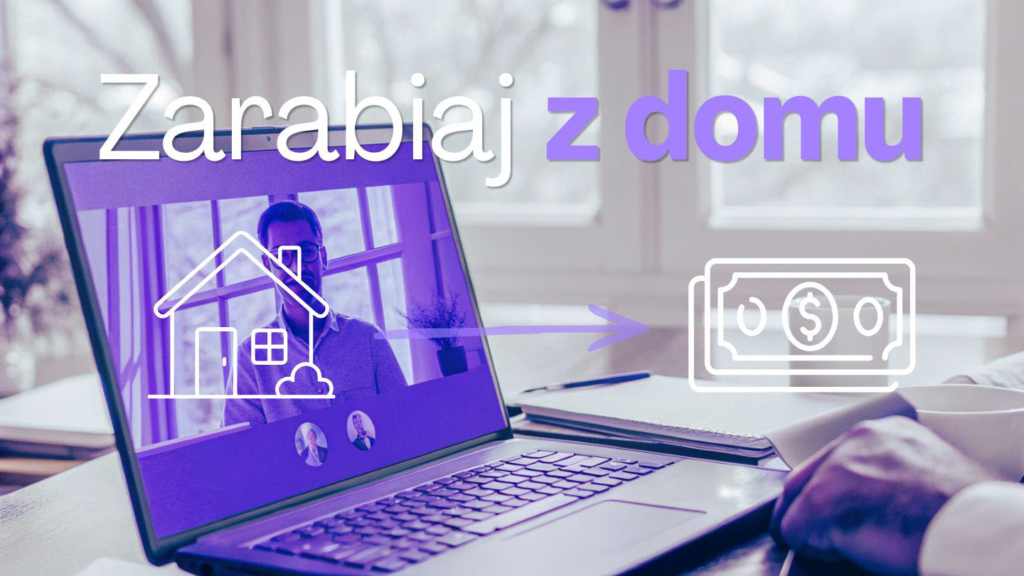 Closer prowadzący rozmowę sprzedażową z klientem przez internet podczas pracy z domu