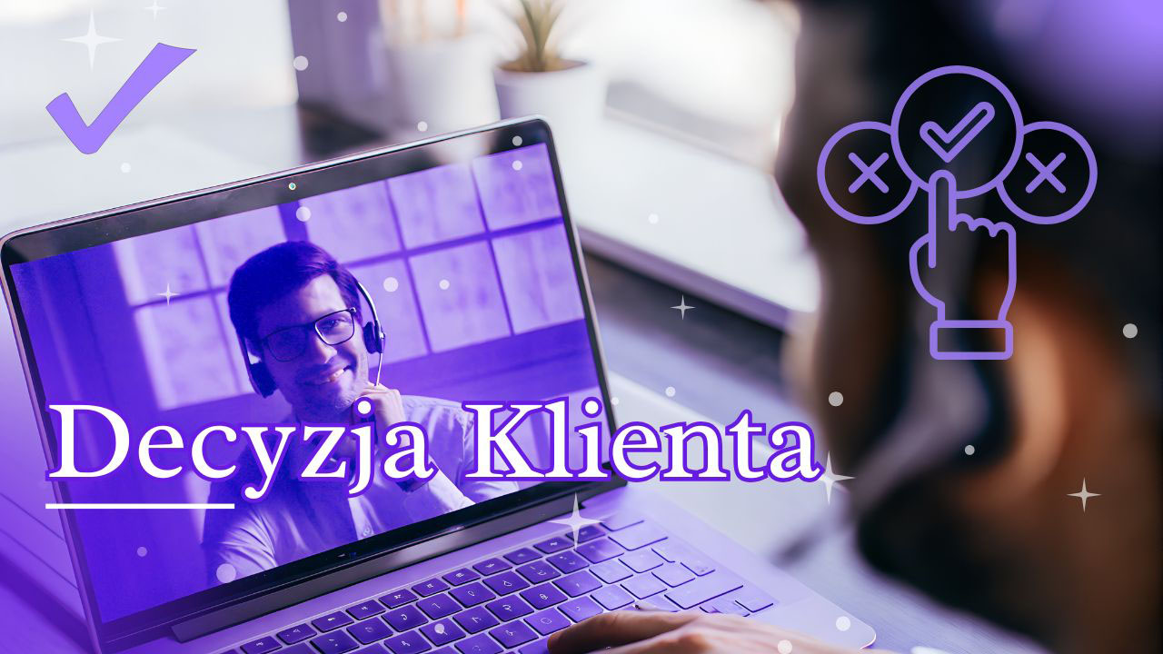 Closer prowadzący spokojną rozmowę sprzedażową z klientem podczas spotkania online