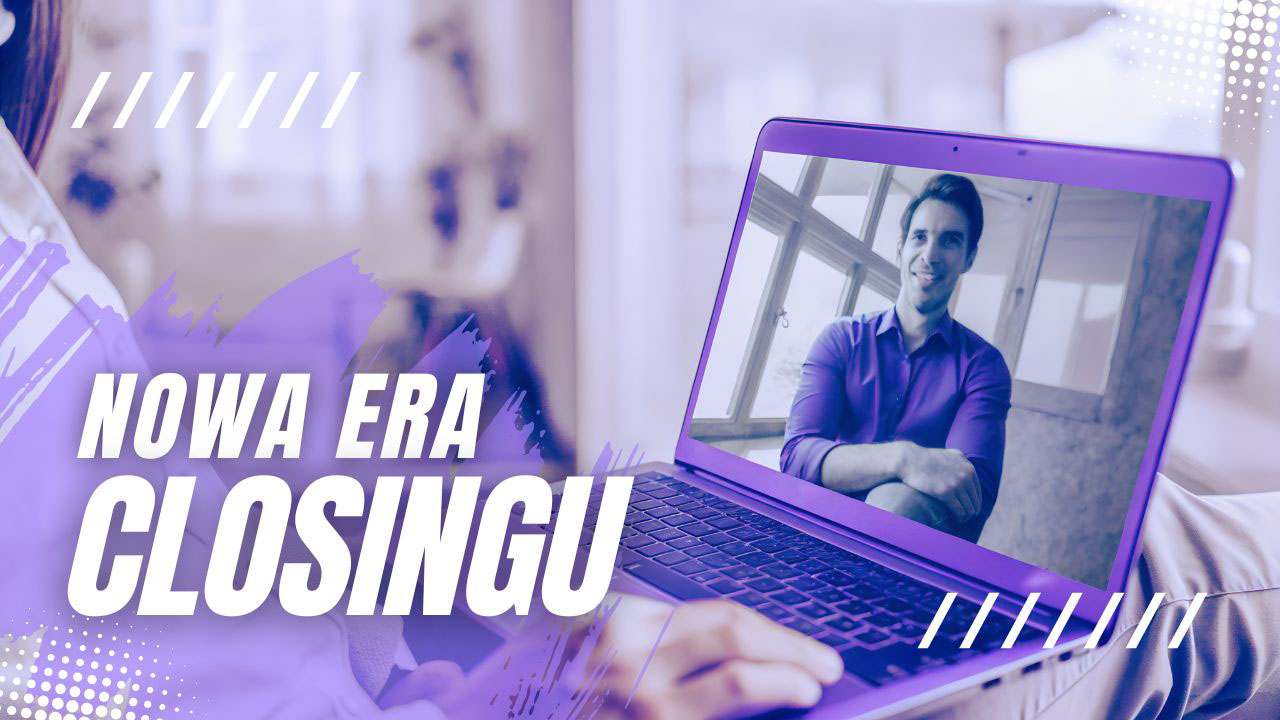 High-Ticket Closer prowadzący rozmowę sprzedażową online z klientem przez Zoom w nowoczesnym środowisku pracy