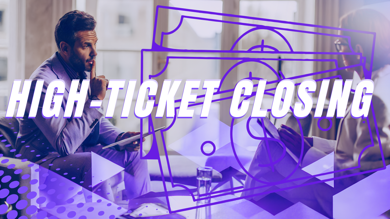 Realistyczna grafika przedstawiająca profesjonalną rozmowę sprzedażową high-ticket closing w Polsce między closerem a klientem w nowoczesnym biurze.