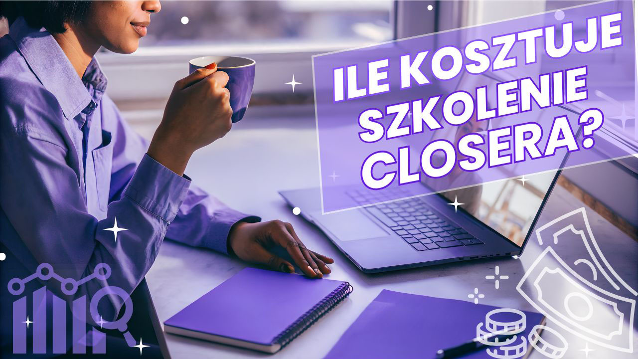 Osoba pracująca jako closer prowadzi rozmowę sprzedażową online przy laptopie