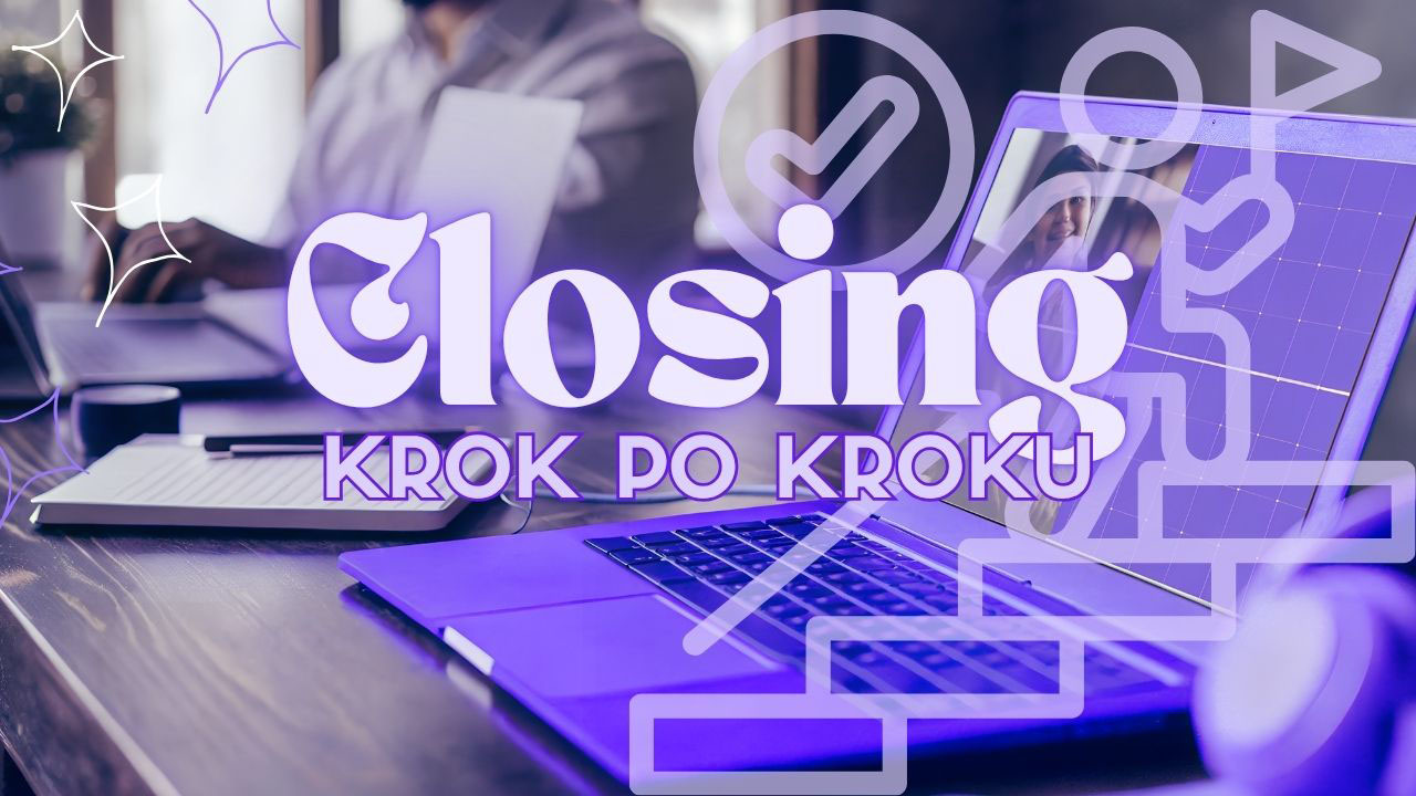 Realistyczna grafika przedstawiająca closera podczas spokojnej rozmowy online z klientem i prowadzenia go przez proces decyzji