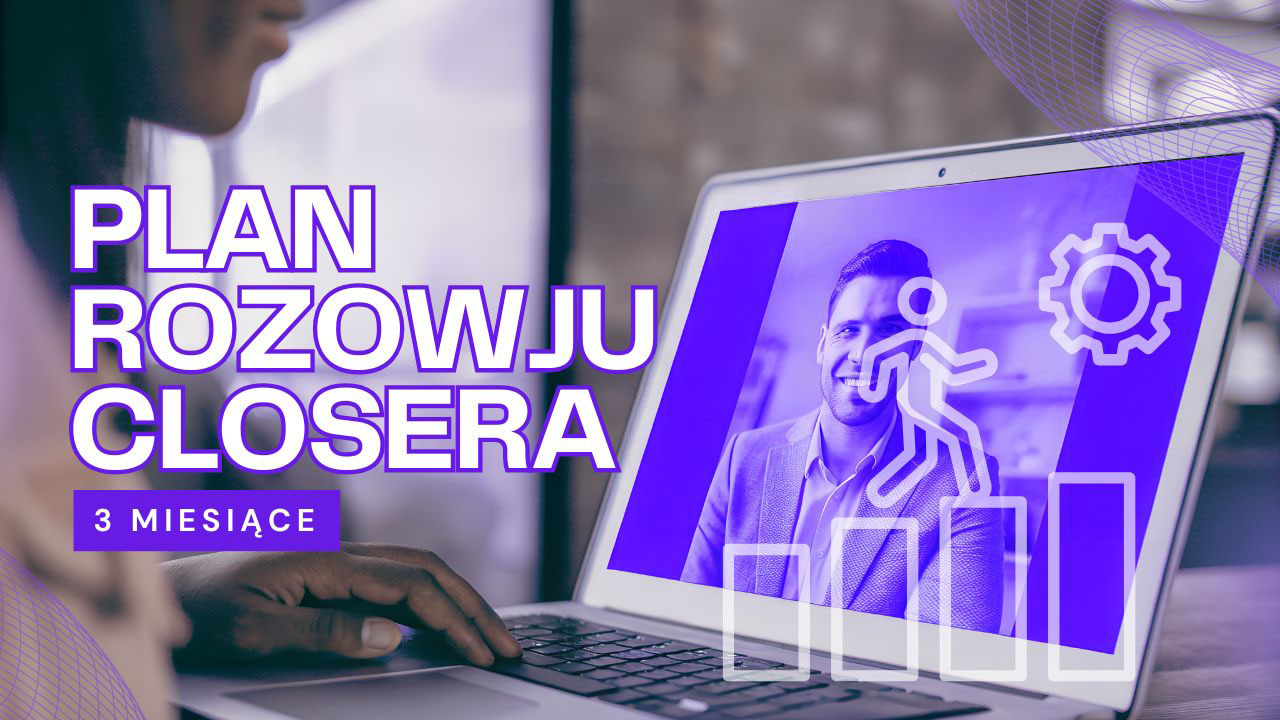 Closer prowadzący rozmowę sprzedażową online podczas pracy przy komputerze w nowoczesnym biurze domowym