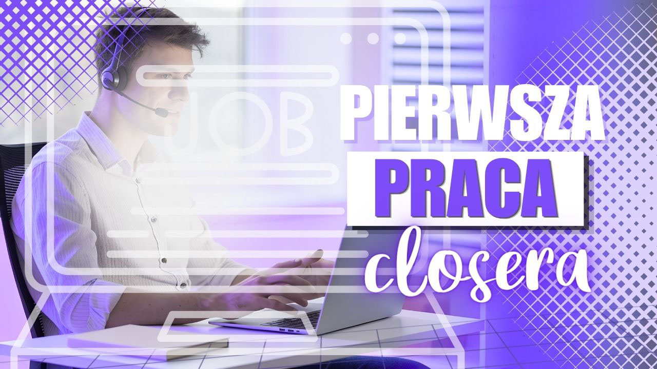 Początkujący closer podczas zdalnej rozmowy rekrutacyjnej do pierwszej pracy w sprzedaży premium