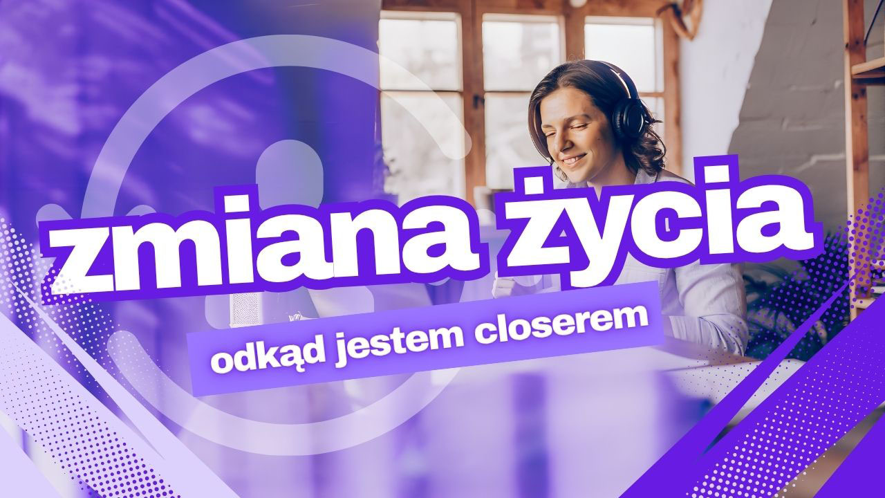 Realistyczna grafika przedstawiająca nowoczesnego closera pracującego spokojnie online i rozwijającego swoją karierę