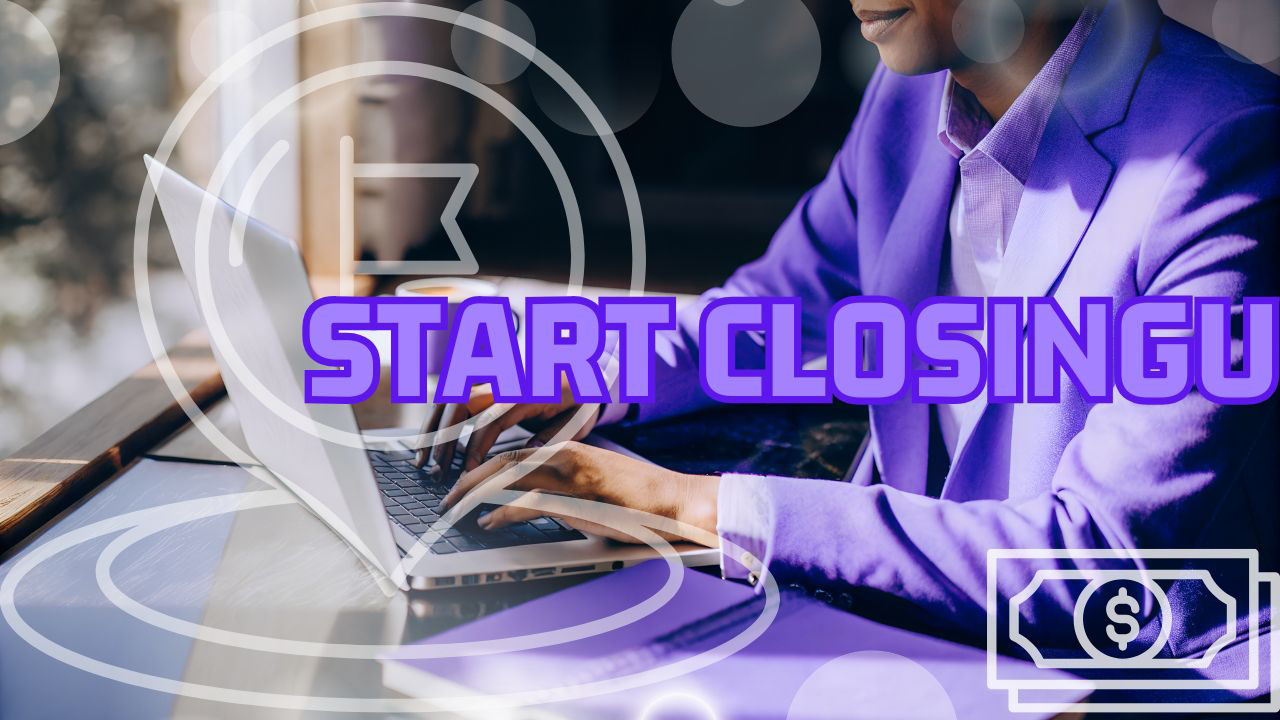 Osoba rozpoczynająca pracę jako closer prowadzi rozmowę sprzedażową przy laptopie