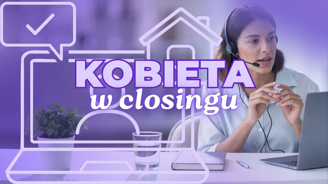 Profesjonalna closerka prowadzi zdalną rozmowę sprzedażową w nowoczesnym biurze