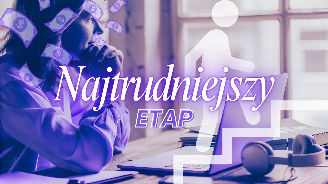 Realistyczna grafika przedstawiająca closera w spokojnym momencie refleksji po kilku tygodniach pracy bez zarobku