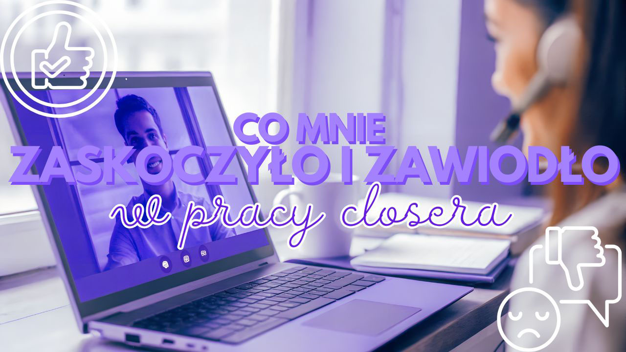 Closer prowadzący rozmowę sprzedażową online przy komputerze w pracy zdalnej