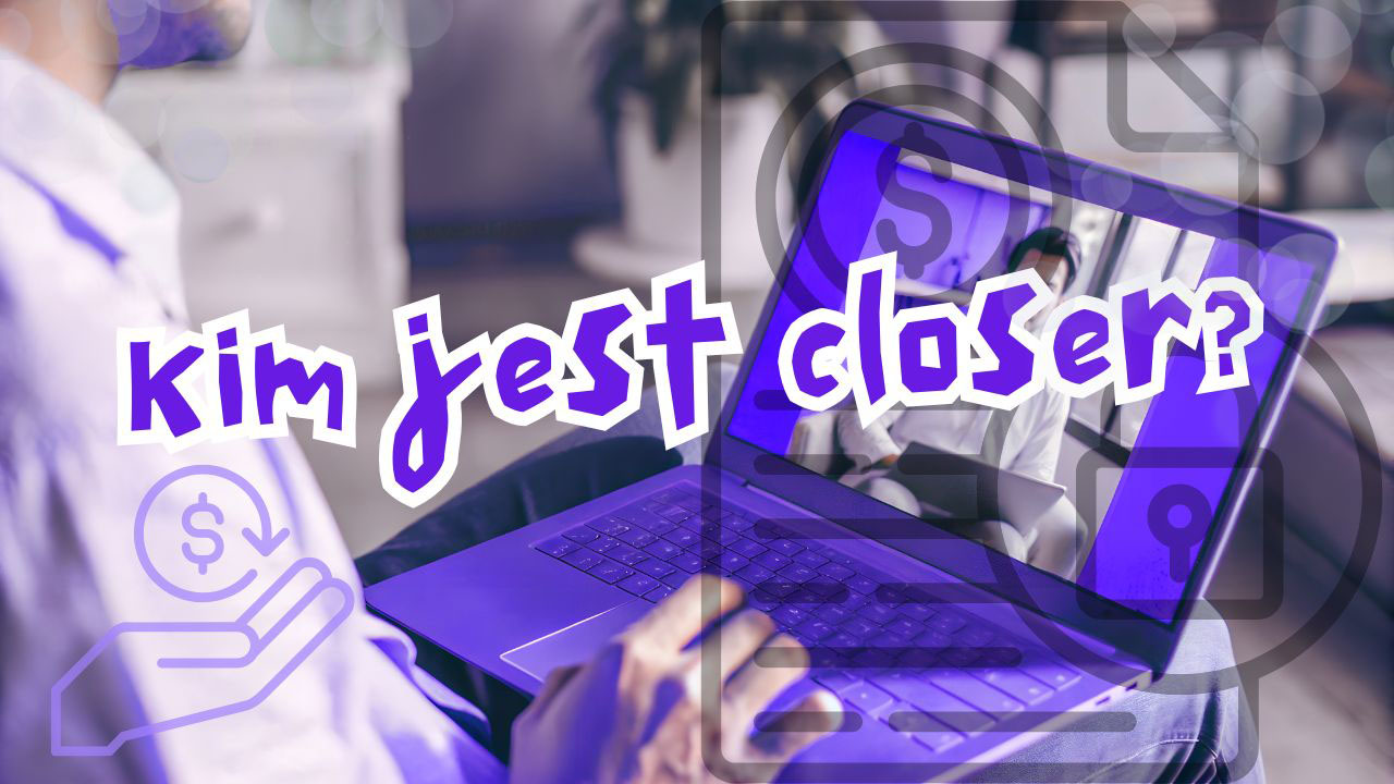 Closer prowadzący rozmowę sprzedażową online z klientem w nowoczesnym środowisku pracy